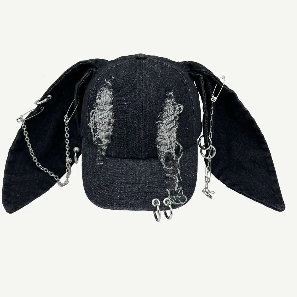 Dark Color Rabbit Ears Baseball Cap Denim Adjustable Street Wear Baseball Cap Ripped Design Y2k Trend Cap Trendy Style
Dark Color Rabbit Ears Baseball Cap Denim Adjustable Street Wear Baseball Cap Ripped Design Y2k Trend Cap Trendy Style