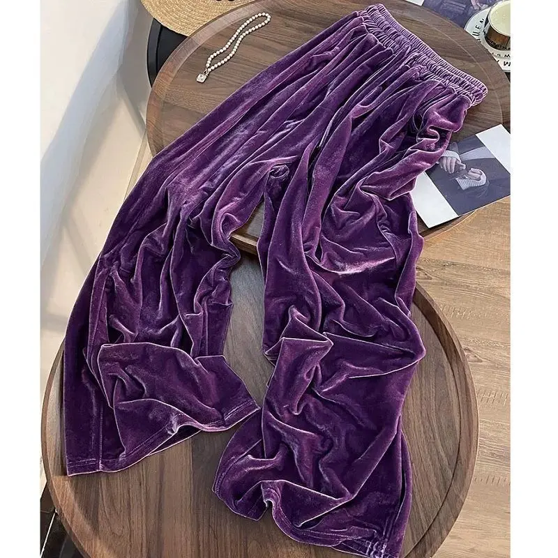 Purple High-waisted Slim Velvet Wide-leg Pants New Korean Version Simple Loose Draping Plus Velvet Casual Pants
Purple High-waisted Slim Velvet Wide-leg Pants New Korean Version Simple Loose Draping Plus Velvet Casual Pants