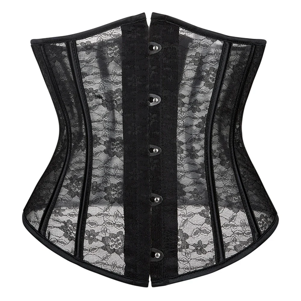 Womens Breathable Mesh Underbust Corset Tops Gothic Waist Training Lace Corset Sexy White Lace Up Basques Waist Cincher Korset
Womens Breathable Mesh Underbust Corset Tops Gothic Waist Training Lace Corset Sexy White Lace Up Basques Waist Cincher Korset