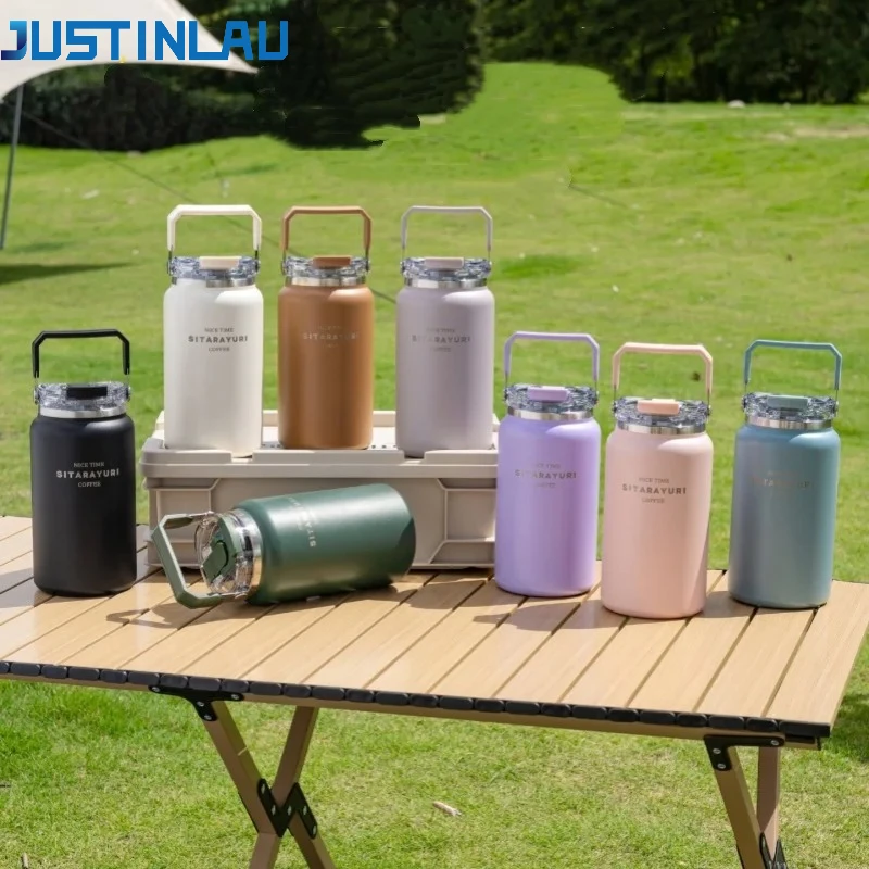 JUSTINLAU 1PC 1200/1500ML Large Capacity Stainless Steel Dual Purpose Insulated Cup Handheld Outdoor Travel Sports Water Bottle
JUSTINLAU 1PC 1200/1500ML Large Capacity Stainless Steel Dual Purpose Insulated Cup Handheld Outdoor Travel Sports Water Bottle