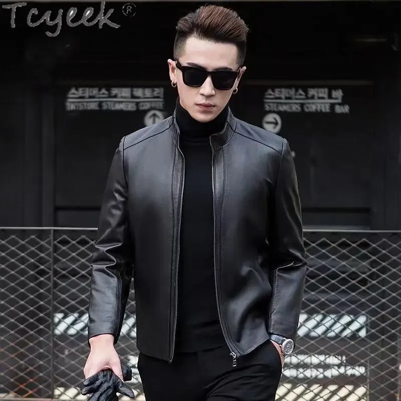 Tcyeek Men's Genuine Leather Jacket Fashion Sheepskin Short Coats Spring Autumn Black Jackets for Men Clothing Chaquetas Hombre
Tcyeek Men's Genuine Leather Jacket Fashion Sheepskin Short Coats Spring Autumn Black Jackets for Men Clothing Chaquetas Hombre
