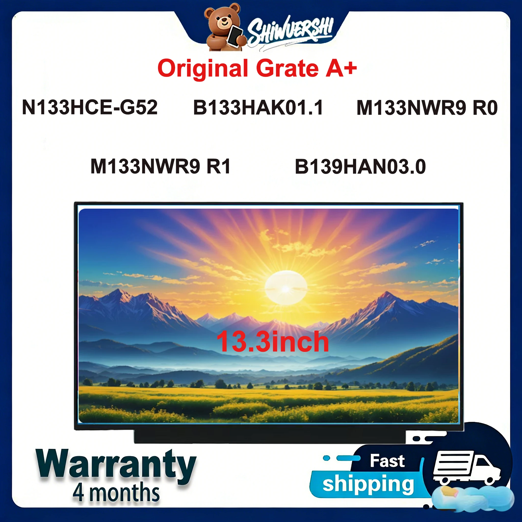 Original New A+13.3 inch Slim Laptop Lcd Screen Panel N133HCE-G52 B133HAK01.1 M133NWR9 R0 M133NWR9 R1 B139HAN03.0 60HZ
Original New A+13.3 inch Slim Laptop Lcd Screen Panel N133HCE-G52 B133HAK01.1 M133NWR9 R0 M133NWR9 R1 B139HAN03.0 60HZ