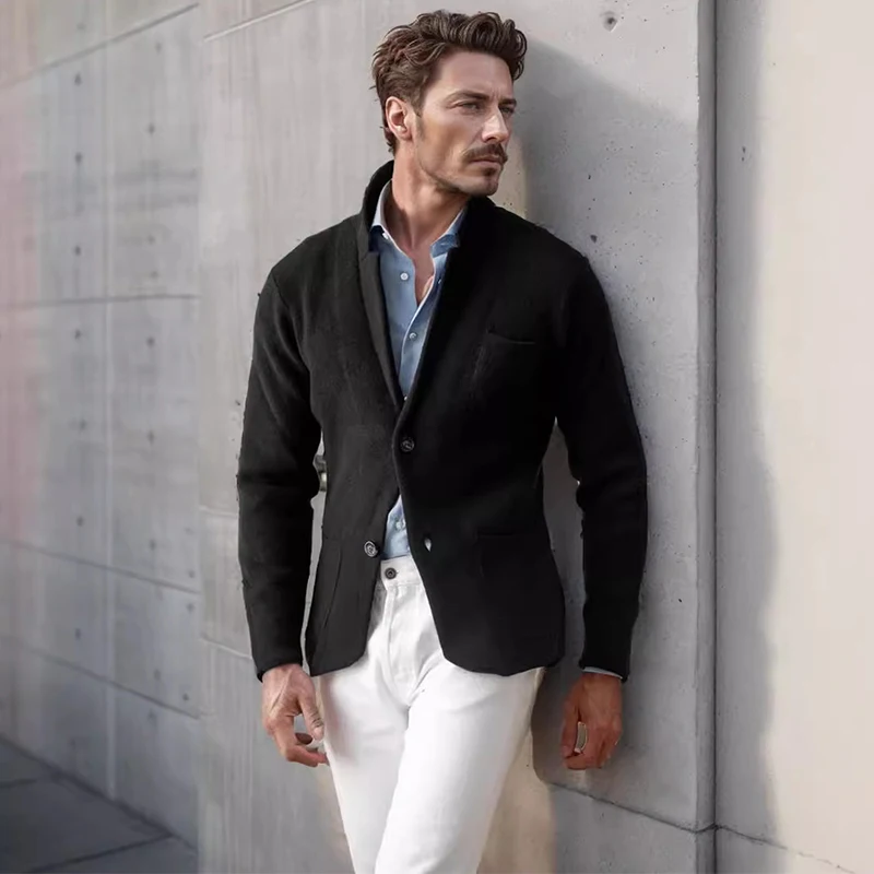2024 Single Breasted Long Sleeve Thickness Jackets Men Clothing Autumn Winter Outwear Vintage Turn-down Collar Solid Men's Coat
2024 Single Breasted Long Sleeve Thickness Jackets Men Clothing Autumn Winter Outwear Vintage Turn-down Collar Solid Men's Coat