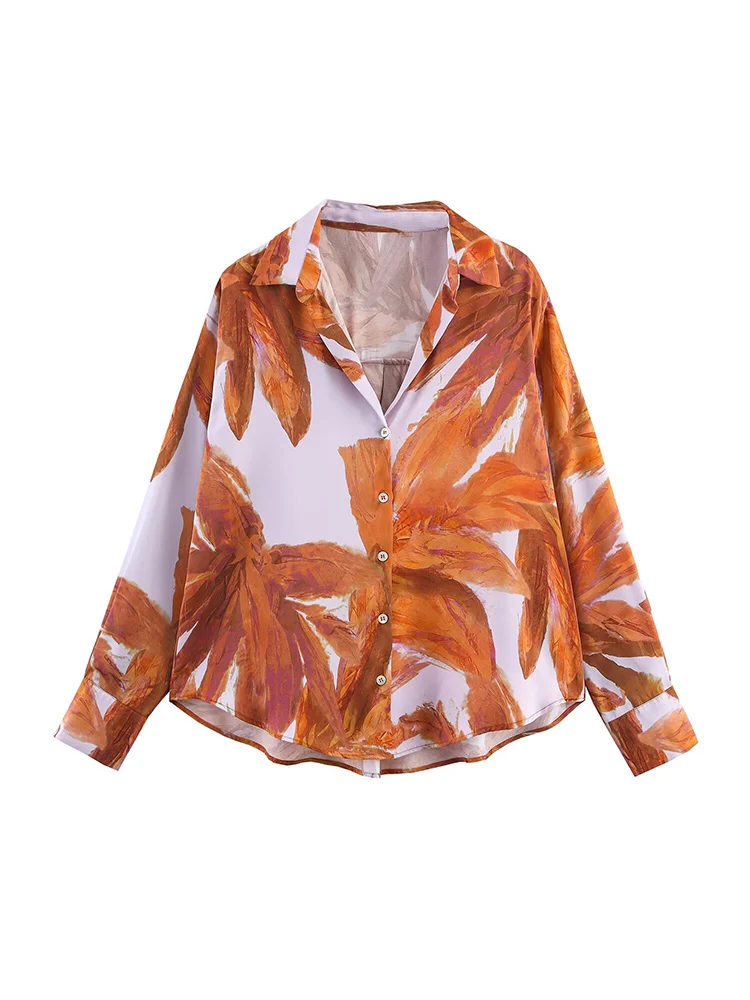 European and American style autumn new fashion trend casual women's clothing temperament versatile printed satin texture shirt
European and American style autumn new fashion trend casual women's clothing temperament versatile printed satin texture shirt