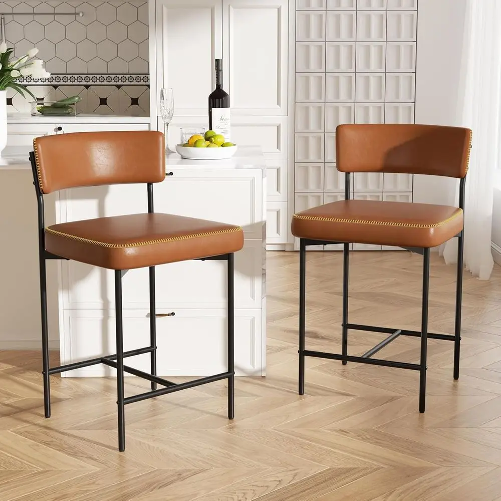 Кожаные барные стулья, изогнутая спинка, 25-дюймовые мягкие стулья для кухонного острова или бара
Кожаные барные стулья, изогнутая спинка, 25-дюймовые мягкие стулья для кухонного острова или бара