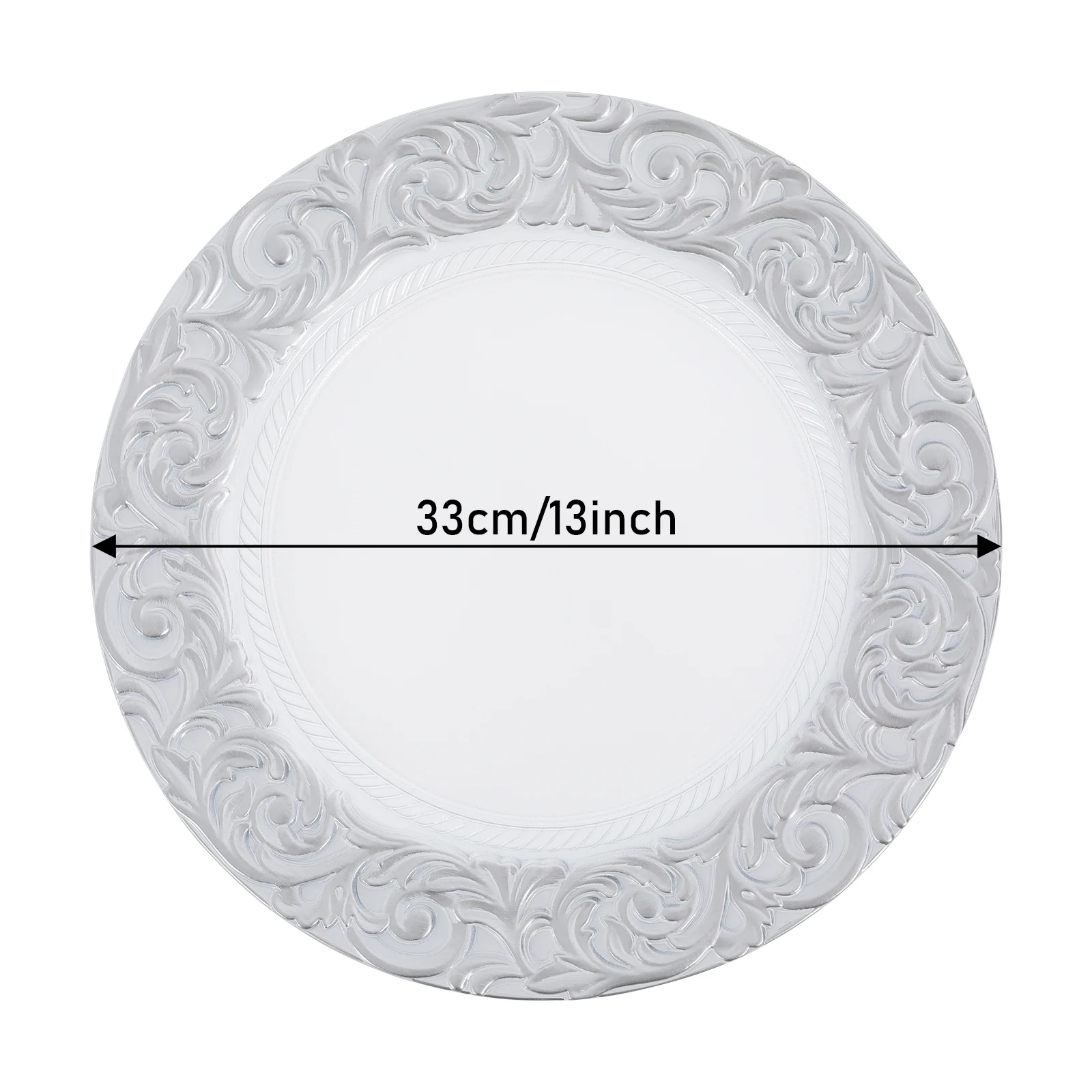 50Pcs Antique Charger Plates, White+Silver Charger Plates for Parties, Banquets, Decorative Plate for Table Dinner Kitchen Party
50Pcs Antique Charger Plates, White+Silver Charger Plates for Parties, Banquets, Decorative Plate for Table Dinner Kitchen Party