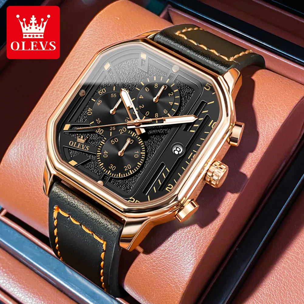 OELVS 9950 Men's Watch Original Multi functional Quartz Watch Waterproof Luminous Leather Strap Date Three Small Dial Watch
OELVS 9950 Men's Watch Original Multi functional Quartz Watch Waterproof Luminous Leather Strap Date Three Small Dial Watch