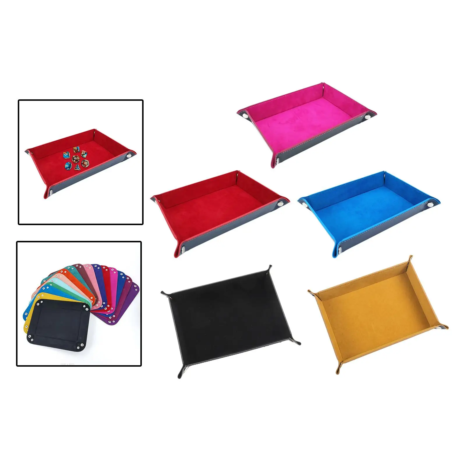 Folding Dice Tray Set PU Leather Home Decoration Metal Snaps Rectangle Large for Desktop office Games
Folding Dice Tray Set PU Leather Home Decoration Metal Snaps Rectangle Large for Desktop office Games