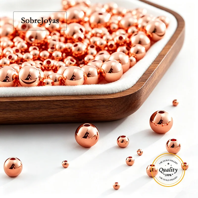 14K Rose Gold Filled round Beads 2-10mm Smooth Seamless Shiny Bright DIY Jewelry Making Wholesale Bulk Handmade Accessories
14K Rose Gold Filled round Beads 2-10mm Smooth Seamless Shiny Bright DIY Jewelry Making Wholesale Bulk Handmade Accessories