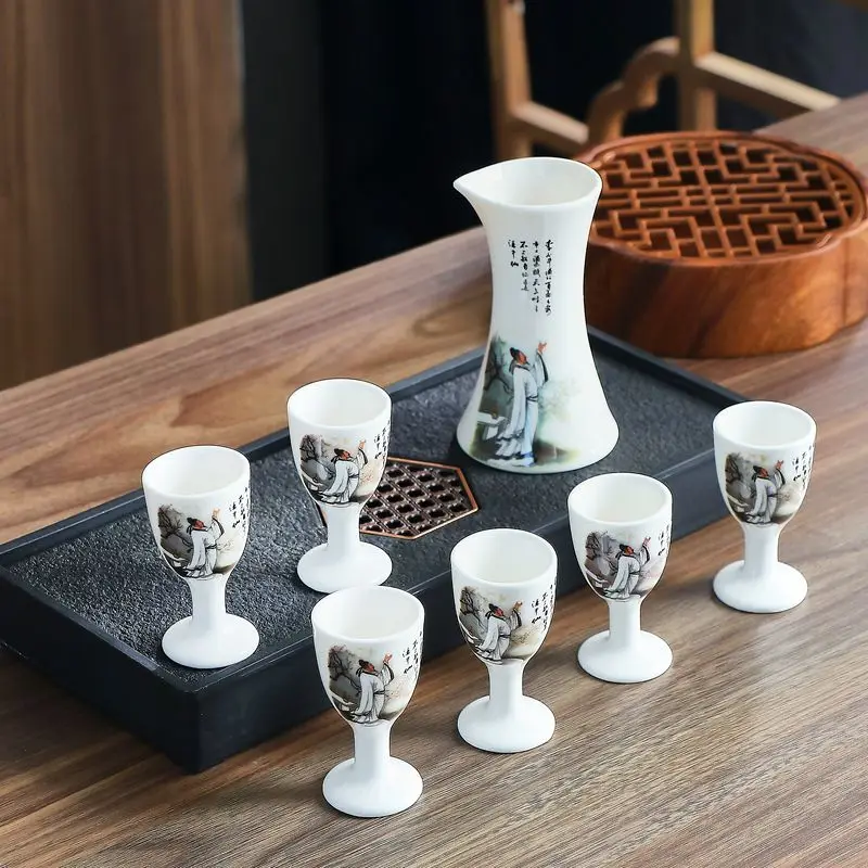 Vintage Ceramic Wine Glass Wine Pot Household Rice Sake Wine Bottle Goblet Divider Chinese Style Family Dinner Kitchen Supplies
Vintage Ceramic Wine Glass Wine Pot Household Rice Sake Wine Bottle Goblet Divider Chinese Style Family Dinner Kitchen Supplies
