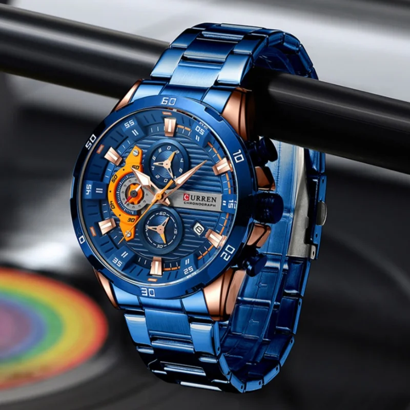 Curren 8402 Fashion Casual Male Quartz Wristwatches with Chronograph Stainless Steel Men's Watch Auto Date Clock montres hommes
Curren 8402 Fashion Casual Male Quartz Wristwatches with Chronograph Stainless Steel Men's Watch Auto Date Clock montres hommes