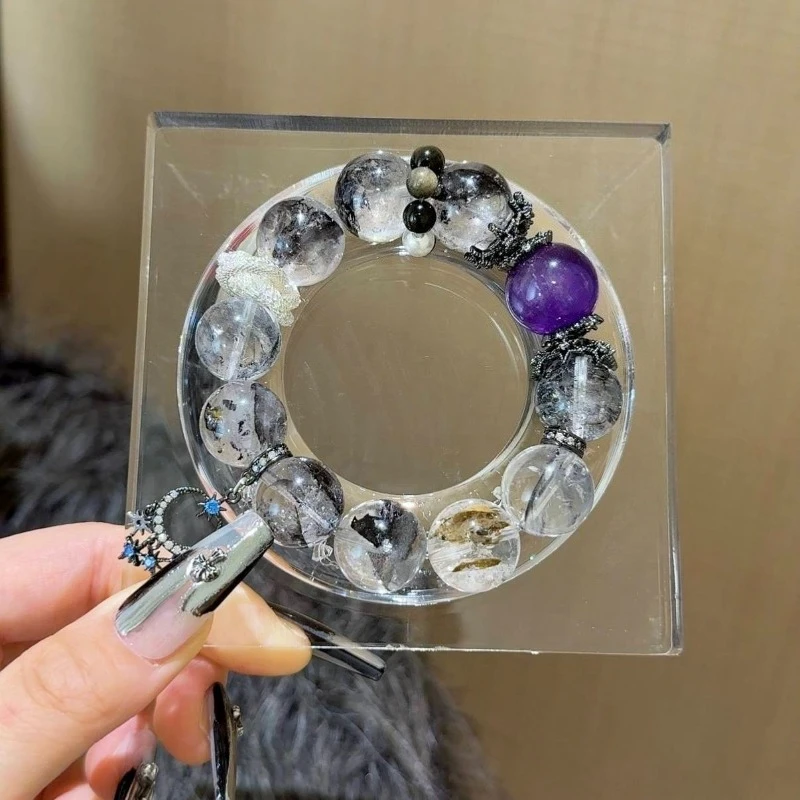 Shining Amethyst Bracelet DIY Fashion Elastic Rope Jewelry Natural Crystal Crafts Beads Bracelets Reiki Healing Stone
Shining Amethyst Bracelet DIY Fashion Elastic Rope Jewelry Natural Crystal Crafts Beads Bracelets Reiki Healing Stone