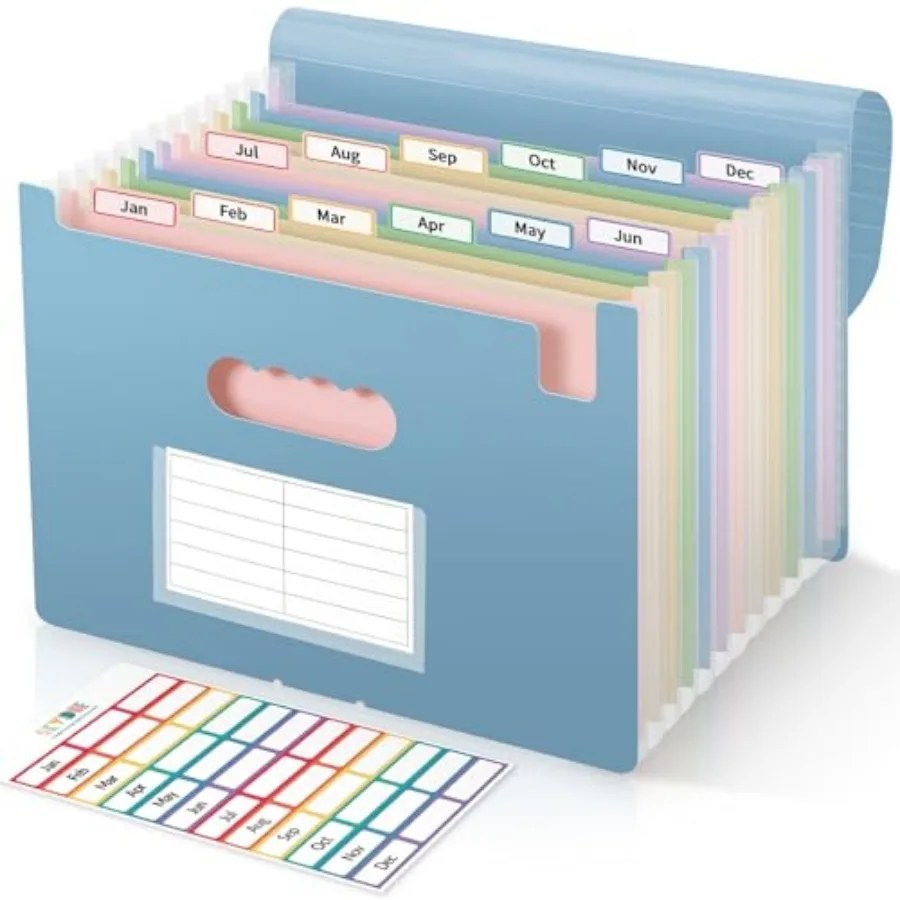 Expanding File Folder with 13 Pockets, Accordion Document Organizer with Monthly Labels, A4 and Letter Size for Tax Records, Me
Expanding File Folder with 13 Pockets, Accordion Document Organizer with Monthly Labels, A4 and Letter Size for Tax Records, Me