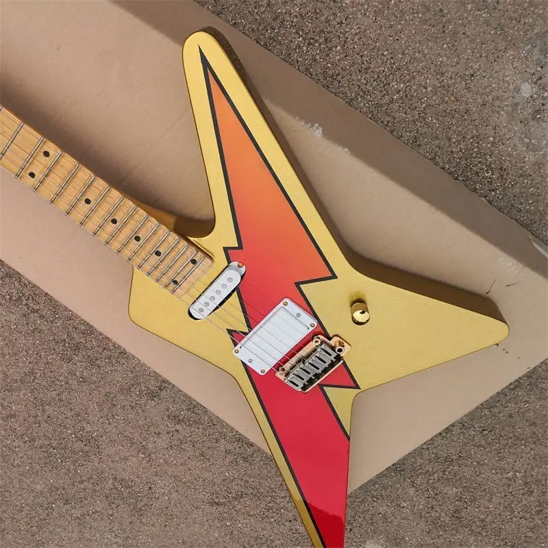 Color Painting Lightning Shape 6 Strings Electric Guitar 22 Frets White Humbucker Pickups Gold Accessories Factory Outlet Expert
Color Painting Lightning Shape 6 Strings Electric Guitar 22 Frets White Humbucker Pickups Gold Accessories Factory Outlet Expert
