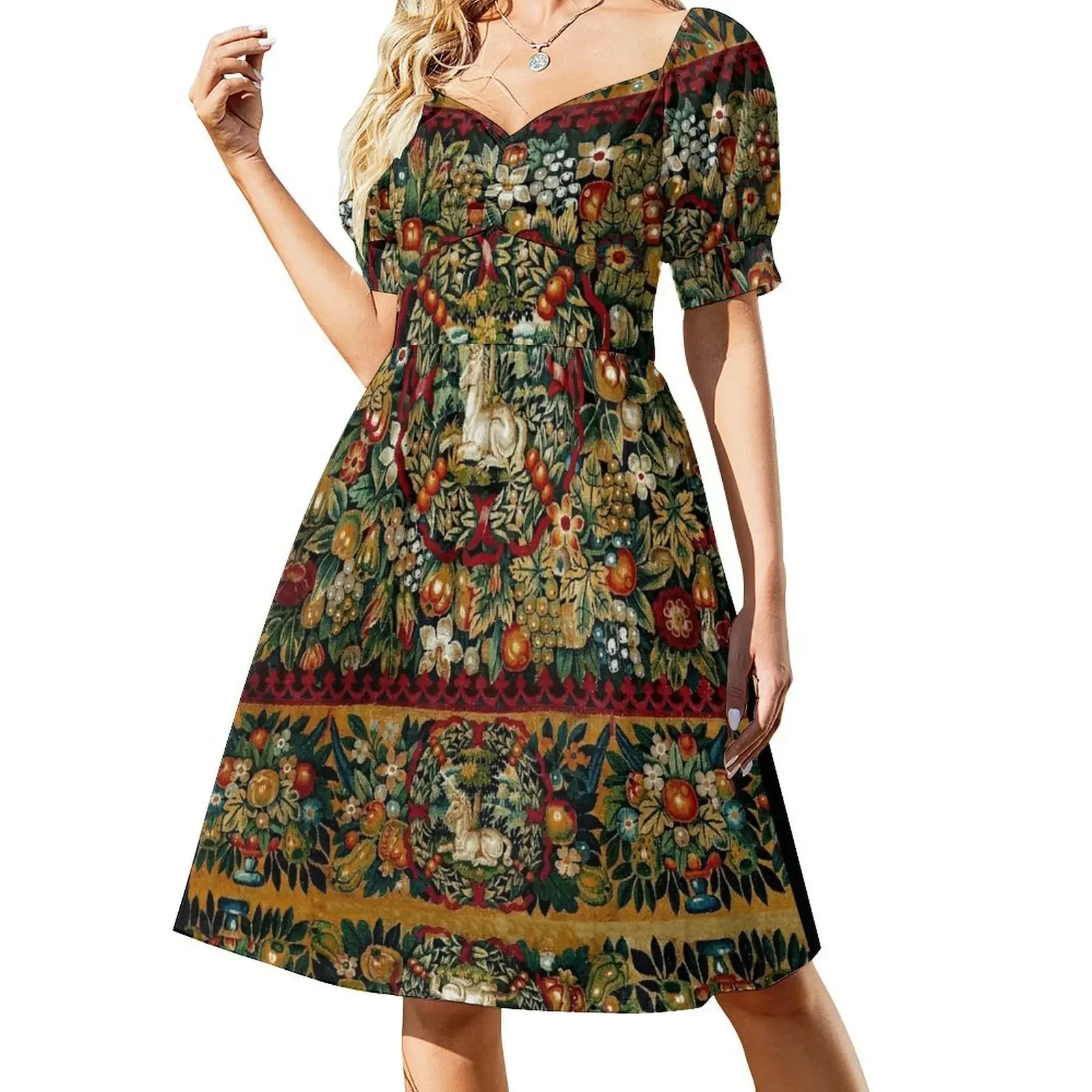 Medieval Unicorn Floral Tapestry Dress elegant guest wedding dress prom dress 2024 elegant women's sets Woman clothing
Medieval Unicorn Floral Tapestry Dress elegant guest wedding dress prom dress 2024 elegant women's sets Woman clothing