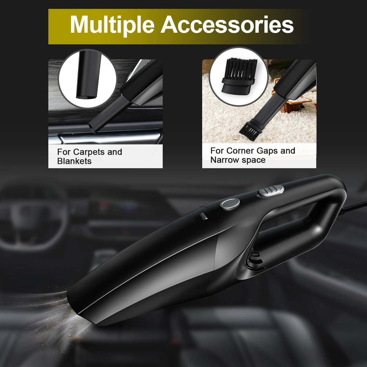 Powerful 4300PA Handheld Vacuum Cleaner Rechargeable Quick Charge Portable for Car Home Pet Hair Cleaning 
Powerful 4300PA Handheld Vacuum Cleaner Rechargeable Quick Charge Portable for Car Home Pet Hair Cleaning