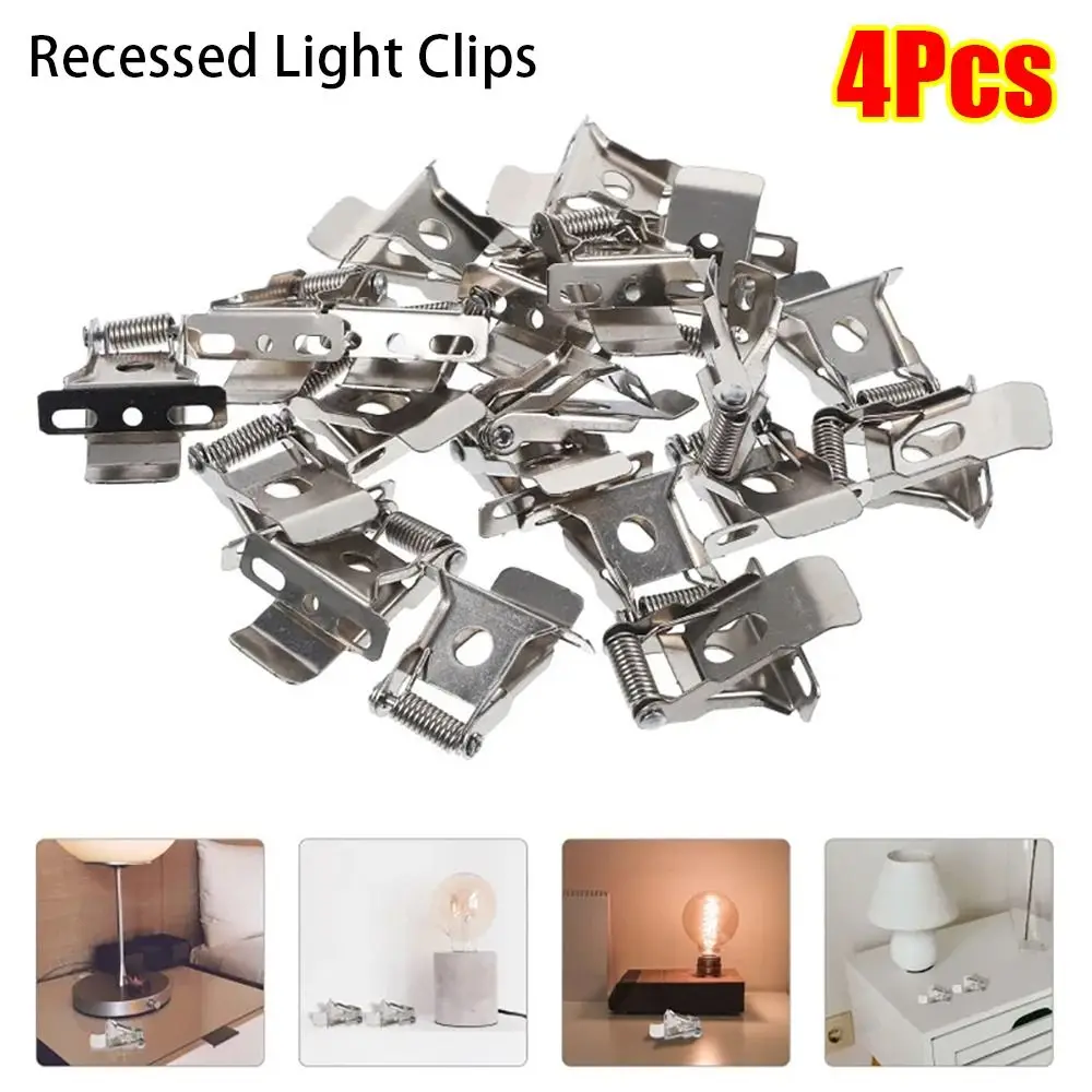 4Pcs Iron Recessed Light Clips Silver Spring Ceiling Lights Lamp Clamp Three Holes With Stand Light Mounting Spring Clips
4Pcs Iron Recessed Light Clips Silver Spring Ceiling Lights Lamp Clamp Three Holes With Stand Light Mounting Spring Clips