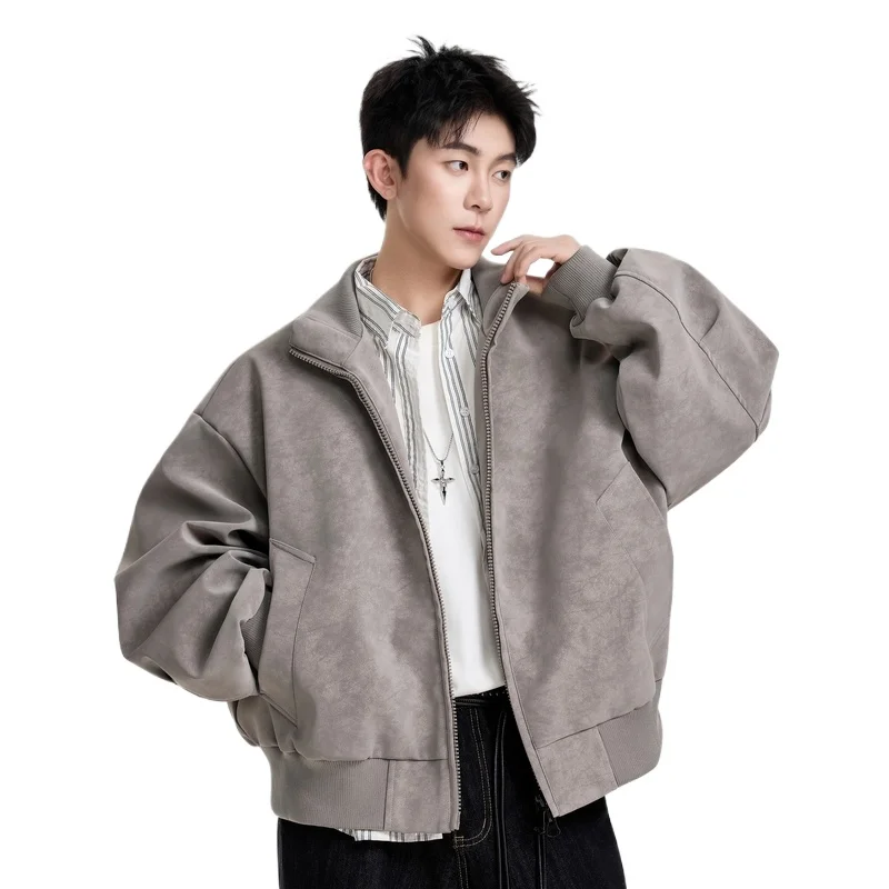 Men's Fashionable Faux Leather Jacket with Suede Finish Short Casual Workwear Jacket Mature and Stable Men's Leisure Outerwear
Men's Fashionable Faux Leather Jacket with Suede Finish Short Casual Workwear Jacket Mature and Stable Men's Leisure Outerwear