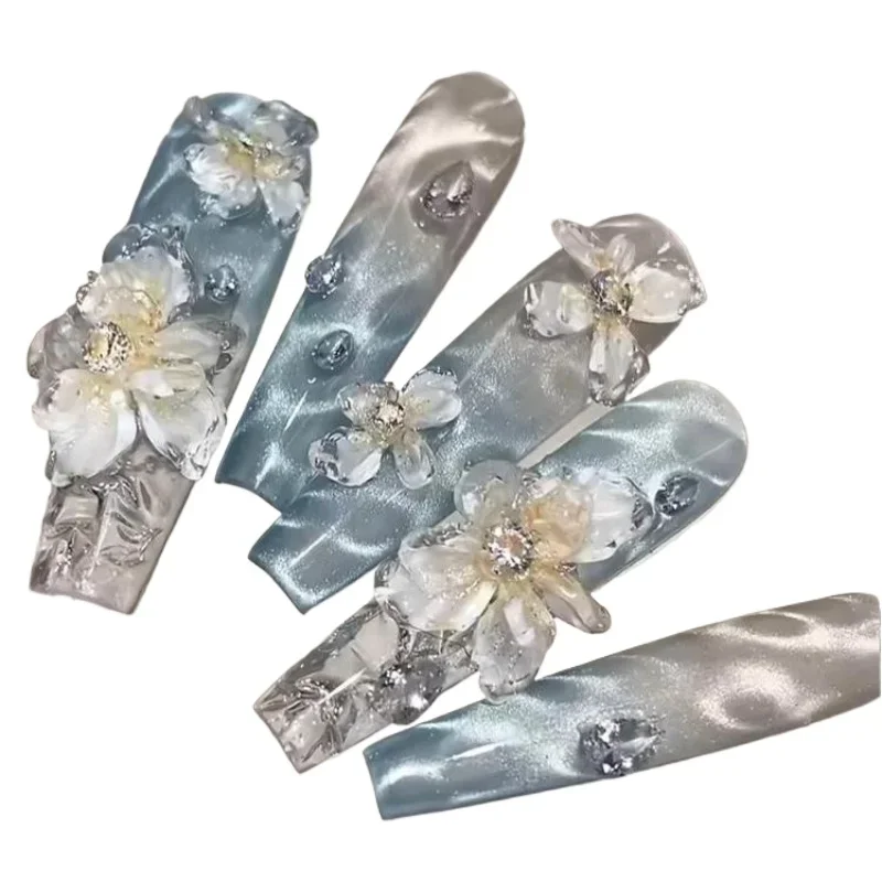 *Wear Nail Sparkling Cat's Eye Flowers Wear Nail Art Handmade Removable Fake Nails
*Wear Nail Sparkling Cat's Eye Flowers Wear Nail Art Handmade Removable Fake Nails