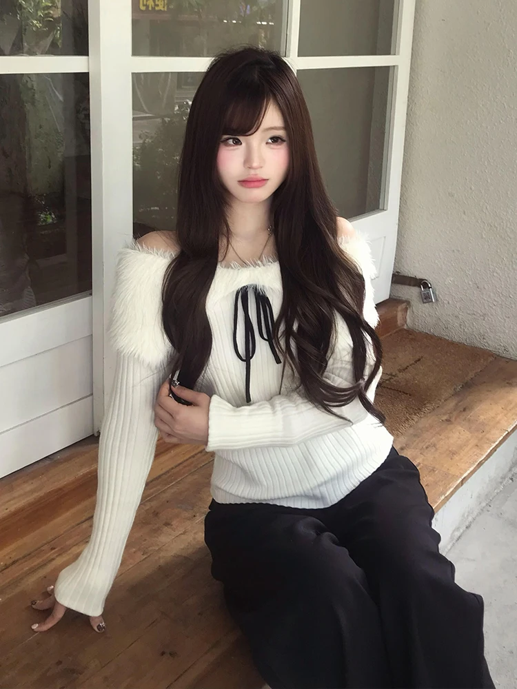 Белый вязаный свитер с узлом, женский, на раннюю весну, в корейском стиле, облегающий, базовый слой, топ на одно плечо, модный
Белый вязаный свитер с узлом, женский, на раннюю весну, в корейском стиле, облегающий, базовый слой, топ на одно плечо, модный