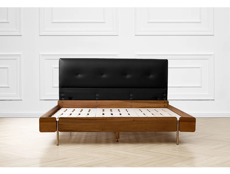 Vintage solid wood upholstered, master bedroom, minimalist Bauhaus, double, bedroom, leather backed wooden
Vintage solid wood upholstered, master bedroom, minimalist Bauhaus, double, bedroom, leather backed wooden