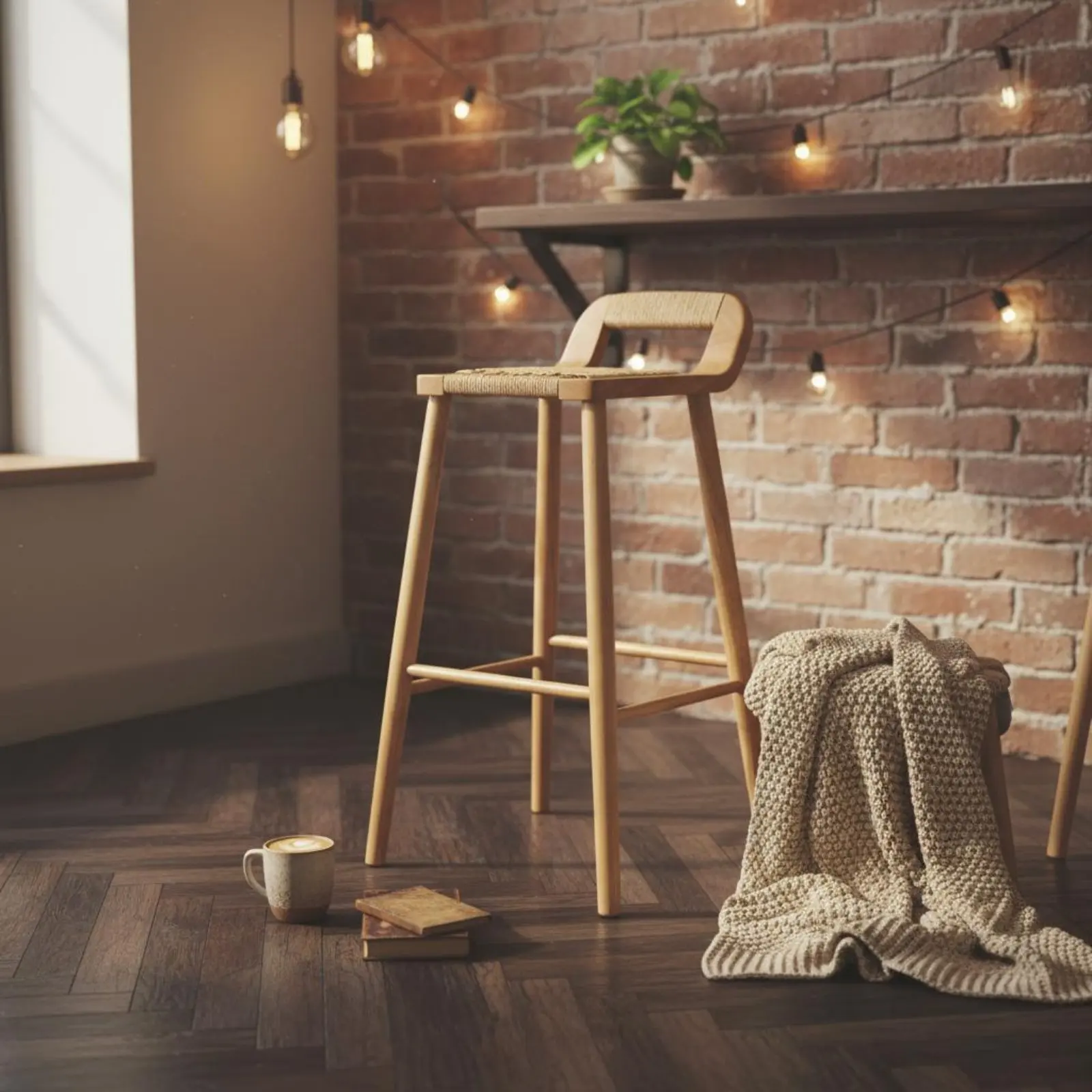Rope Weave Bar Chair Vintage Influenced Woven Seat Counter Stool Nordic Design High Chair Home Furniture for Cafe
Rope Weave Bar Chair Vintage Influenced Woven Seat Counter Stool Nordic Design High Chair Home Furniture for Cafe