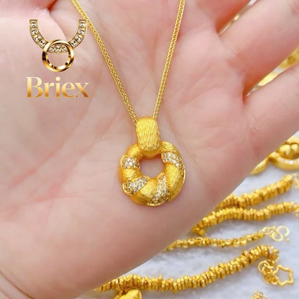 Briex Jewelry Diamond-Studded Bread Twist Pendant Women's 24K Gold AU999 - Pure gold diamond jewelry, low-key luxury, for office
Briex Jewelry Diamond-Studded Bread Twist Pendant Women's 24K Gold AU999 - Pure gold diamond jewelry, low-key luxury, for office