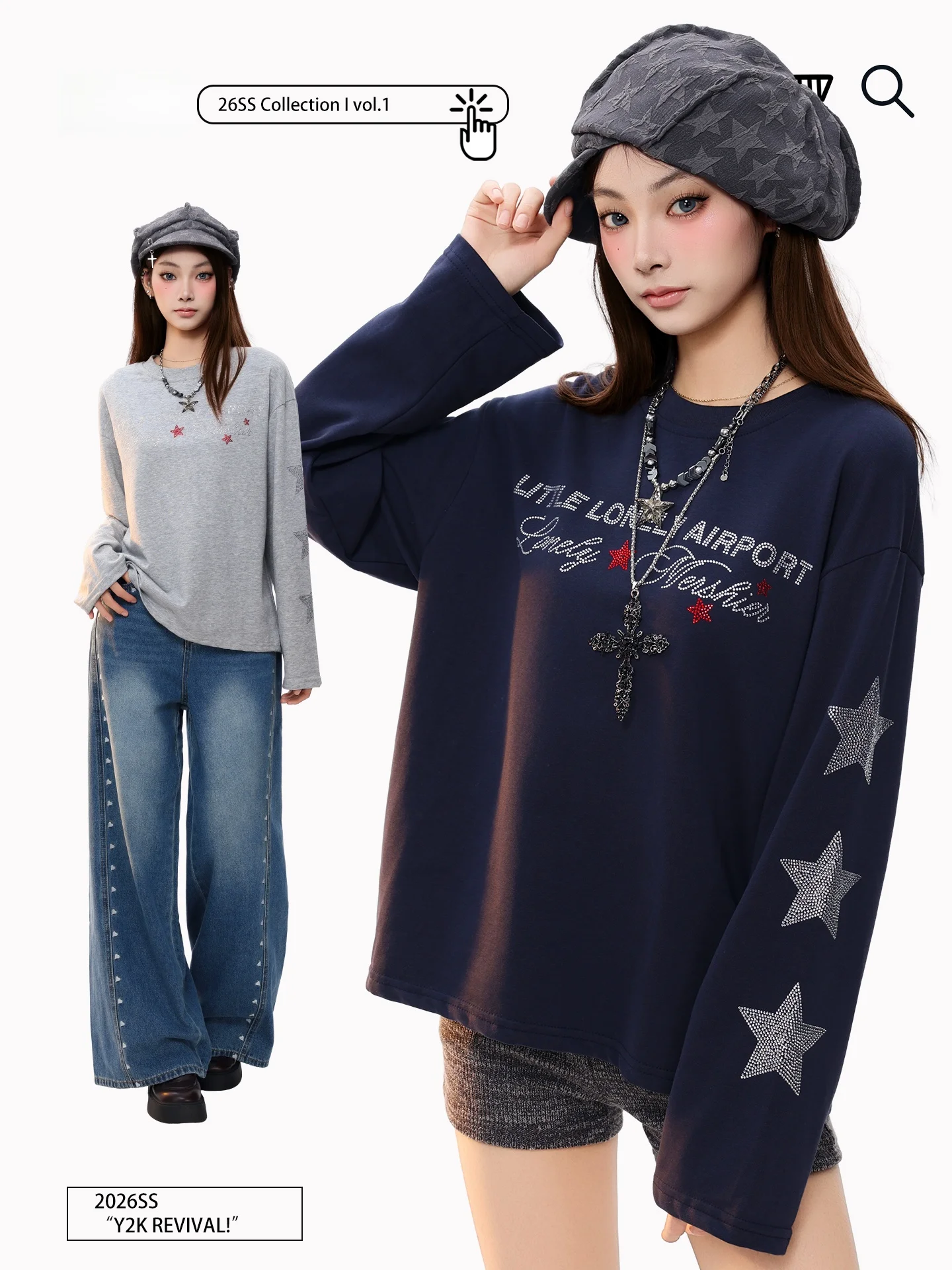 Женская футболка PBB в американском ретро-стиле с длинным рукавом, повседневная, свободного кроя, весна 2026, с термотрансферным принтом «Звезда» и стразами
Женская футболка PBB в американском ретро-стиле с длинным рукавом, повседневная, свободного кроя, весна 2026, с термотрансферным принтом «Звезда» и стразами