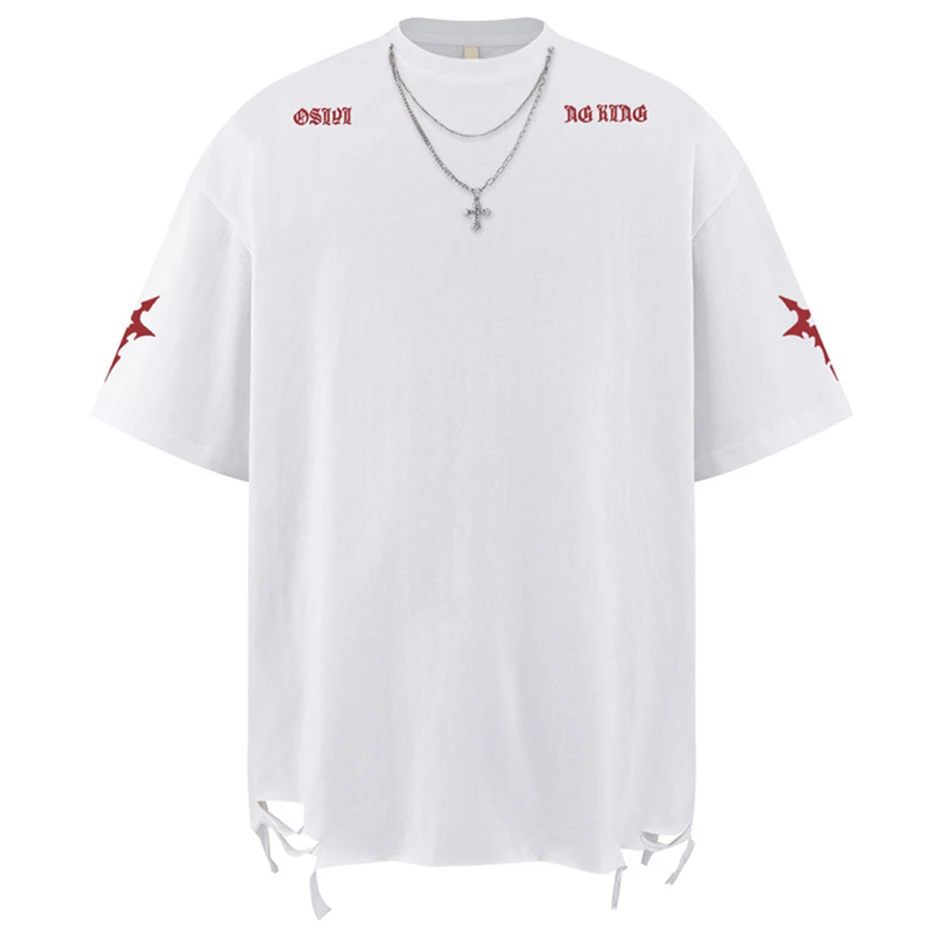 Men's T-shirt Casual Loose Vintage Retro Punk Gothic Oversized Distressed Embroidery Tshirts Tee Tops
Men's T-shirt Casual Loose Vintage Retro Punk Gothic Oversized Distressed Embroidery Tshirts Tee Tops