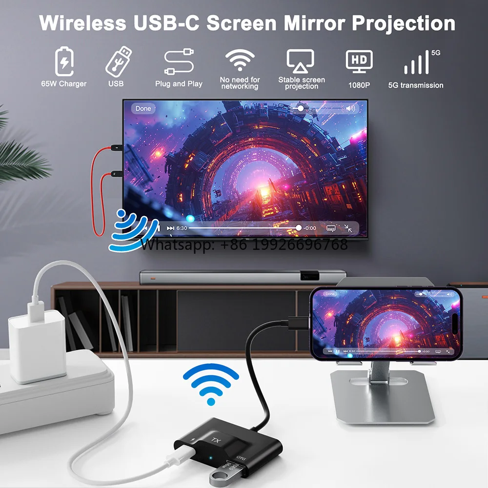 USB C HDMI Wireless Display Extender Transmitter Kit 2.4G/5G USB C to HDMI Wireless HDMI Transmitter Receiver manufacturer 
USB C HDMI Wireless Display Extender Transmitter Kit 2.4G/5G USB C to HDMI Wireless HDMI Transmitter Receiver manufacturer