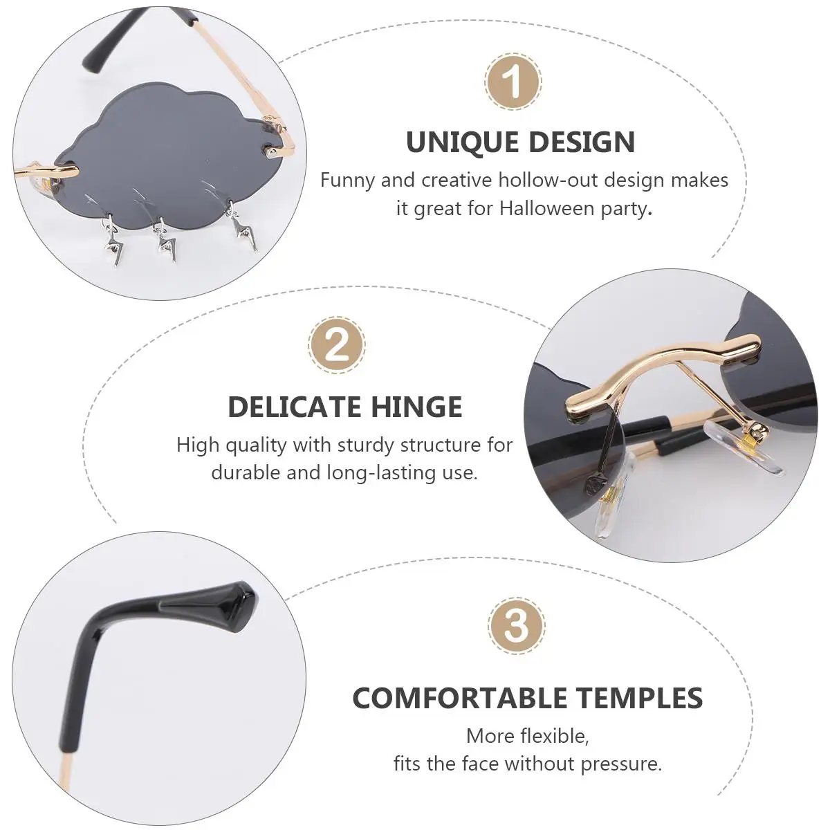 Sunglasses Cloud Shaped Fashion Goggles for Women Men Eye Protection Party Glasses Suitable Small Face
Sunglasses Cloud Shaped Fashion Goggles for Women Men Eye Protection Party Glasses Suitable Small Face