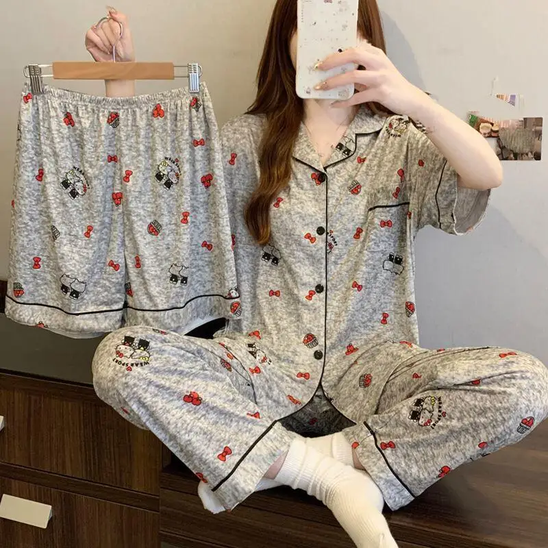 Женский пижамный комплект с мультяшным принтом, аниме, кавайный, мягкий, с короткими рукавами, брюки, женская одежда, повседневная, теплая, уютная, для сна
Женский пижамный комплект с мультяшным принтом, аниме, кавайный, мягкий, с короткими рукавами, брюки, женская одежда, повседневная, теплая, уютная, для сна