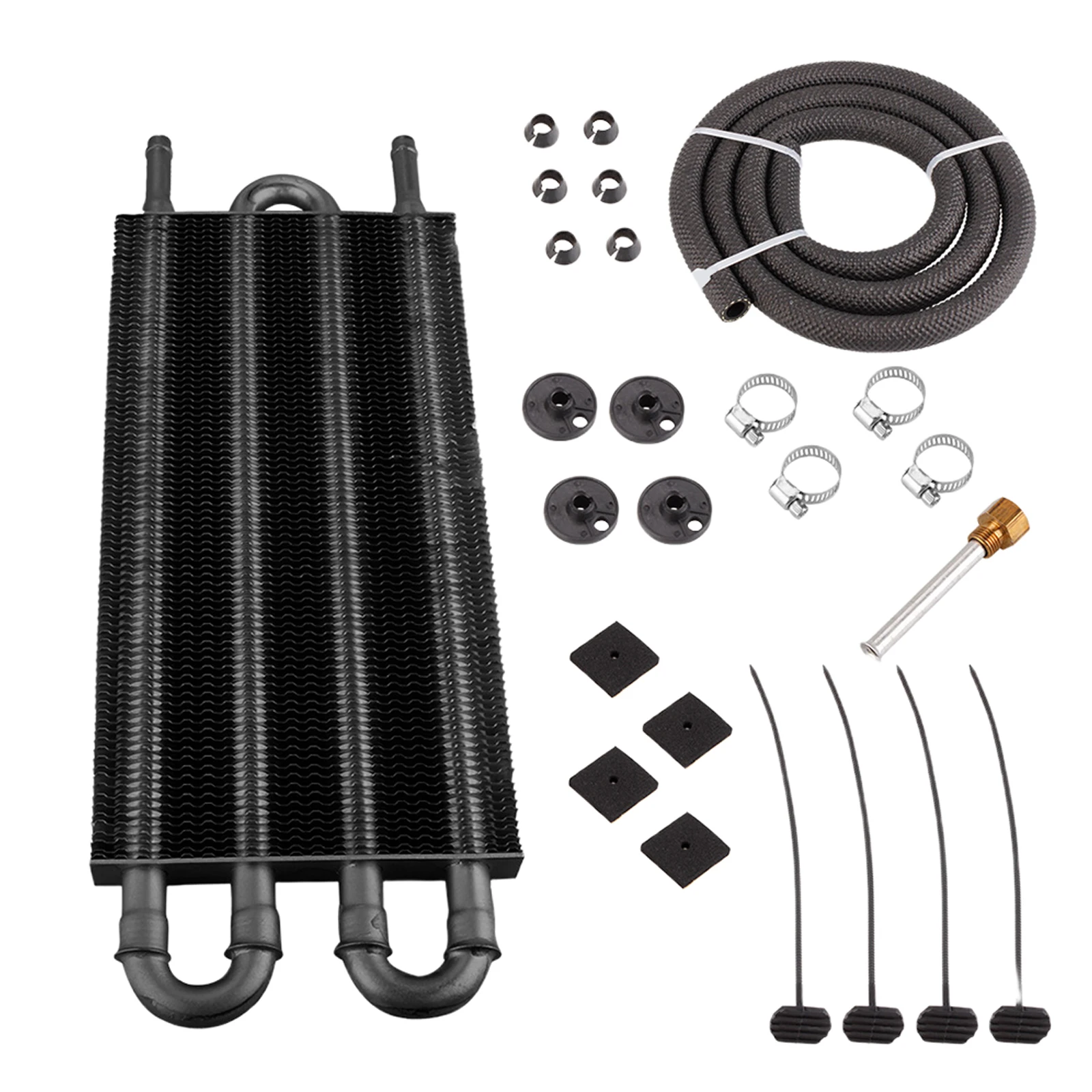 4 Row Universal Oil Radiator with Tube and Hose Mounting Kit Transmission Engine Cooler Tube and Fin Cooler Kit
4 Row Universal Oil Radiator with Tube and Hose Mounting Kit Transmission Engine Cooler Tube and Fin Cooler Kit