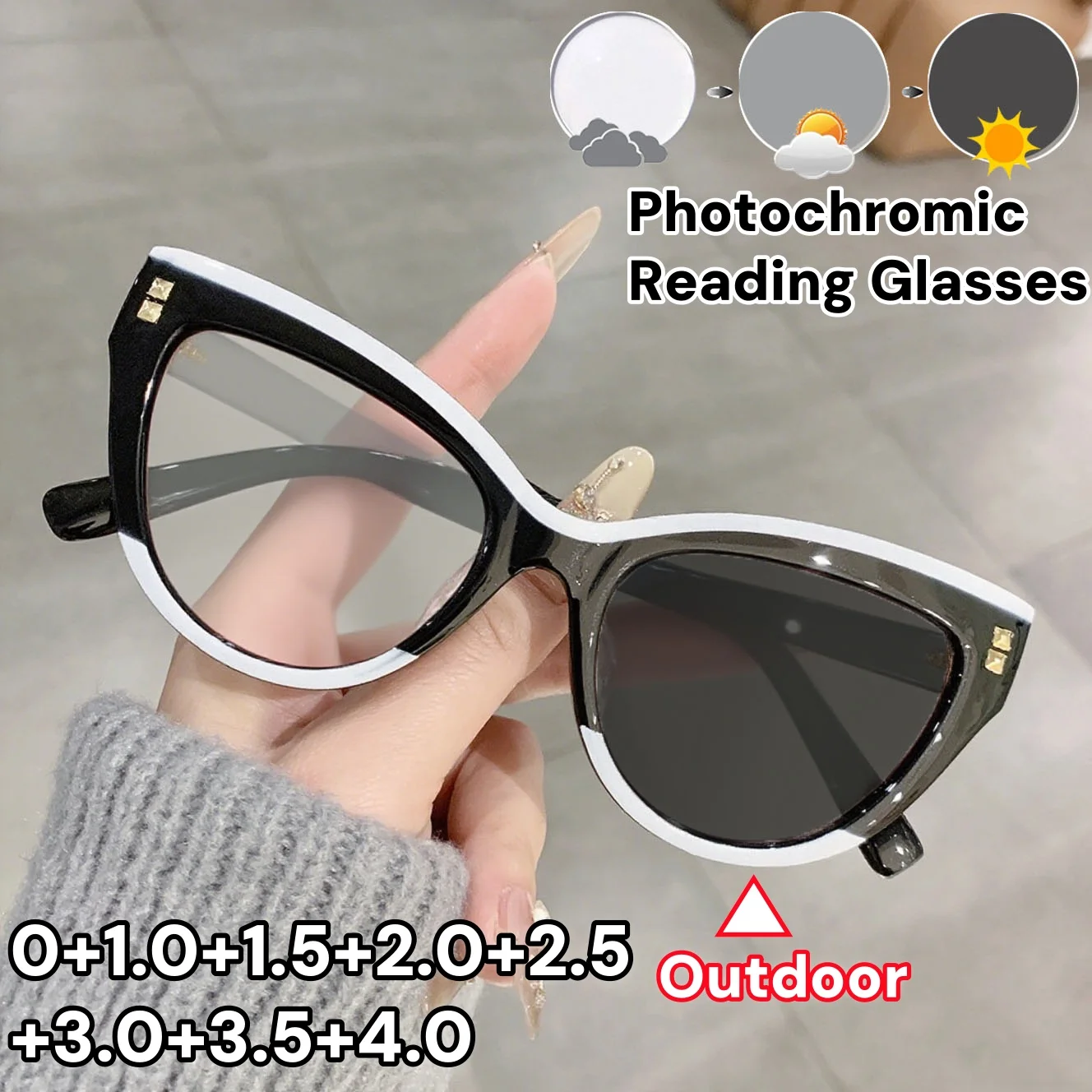 New Retro Cat Eye Photochromic Anti Blue Light Reading Glasses Oversize Frame High-Definition Hyperopia Eyeglasses for Women Men
New Retro Cat Eye Photochromic Anti Blue Light Reading Glasses Oversize Frame High-Definition Hyperopia Eyeglasses for Women Men