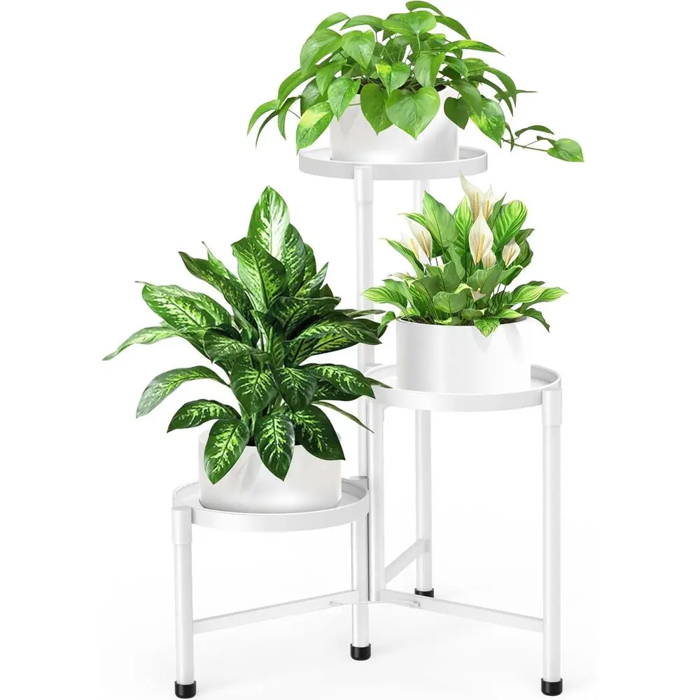 3-Tier Metal Plant Stand, 30 Tall, Widened Design for Multiple Pots, Indoor/Outdoor, White
3-Tier Metal Plant Stand, 30 Tall, Widened Design for Multiple Pots, Indoor/Outdoor, White