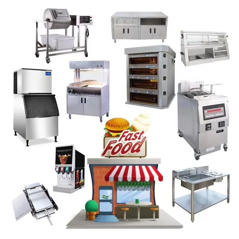 2026Fast Food Restaurant Equipment Kitchen Layout Design Commercial Fast Food Equipment Set Burger