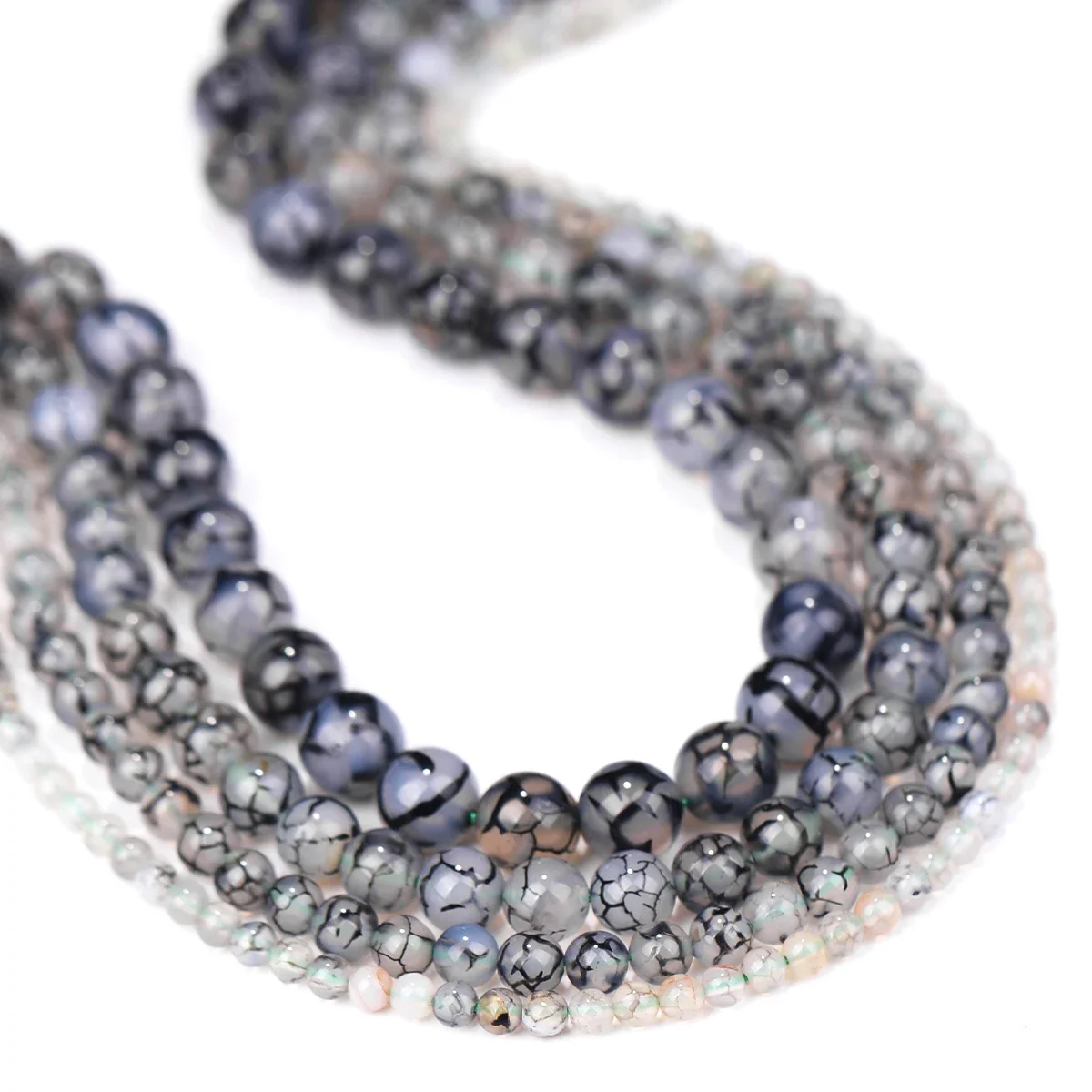 Natural Stone Black Dragon Vein Agate Round Loose Beads Pick Size For Jewelry Making Cuentas de piedra 1Strip
Natural Stone Black Dragon Vein Agate Round Loose Beads Pick Size For Jewelry Making Cuentas de piedra 1Strip