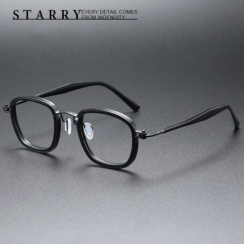 Ацетатные мужские очки с оправой, квадратные высококачественные очки ручной работы, ретро оптические очки для чтения при близорукости, персонализированные женские очки 
Ацетатные мужские очки с оправой, квадратные высококачественные очки ручной работы, ретро оптические очки для чтения при близорукости, персонализированные женские очки