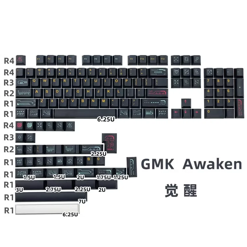 GMK Awaken Keycaps 140 Keys PBT Material Cherry Profile DYE-SUB For MX Switch 61/64/68/75/84/87/98/104/108 Mechanical Keyboard
GMK Awaken Keycaps 140 Keys PBT Material Cherry Profile DYE-SUB For MX Switch 61/64/68/75/84/87/98/104/108 Mechanical Keyboard