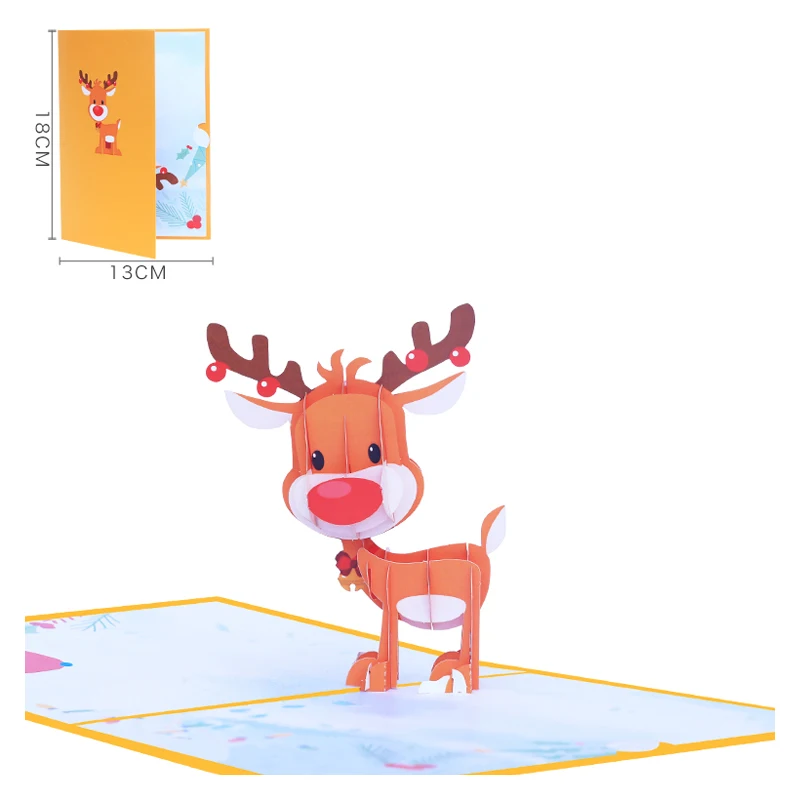 3D Reindeer Pop Up Merry Christmas Greeting Card, Envelope, Elk, Reindeer, Santa, X'mas Gift, Postcard, Party Invitation
3D Reindeer Pop Up Merry Christmas Greeting Card, Envelope, Elk, Reindeer, Santa, X'mas Gift, Postcard, Party Invitation