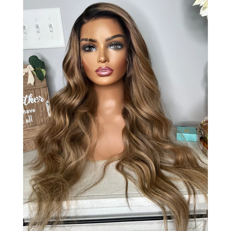 Heat Resistant Dark Roots Brown Lace Front Wig Long Body Wavy Premium Fiber Synthetic Wig For Women Cosplay Wig
Heat Resistant Dark Roots Brown Lace Front Wig Long Body Wavy Premium Fiber Synthetic Wig For Women Cosplay Wig