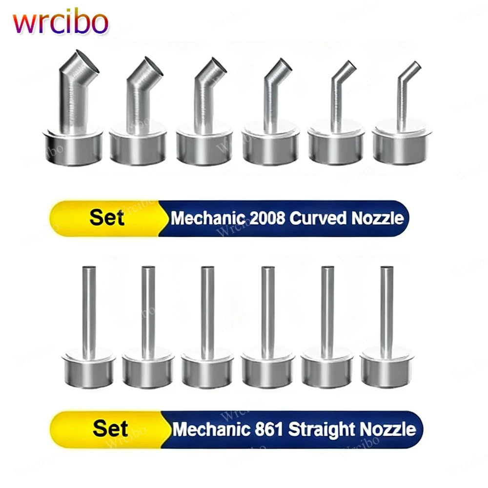 MECHANIC 2008/861 Series Hot Air Gun Nozzles (6Pcs+Straight/Angled) For PCB Desoldering Microscope Work Repair Replacement Tips
MECHANIC 2008/861 Series Hot Air Gun Nozzles (6Pcs+Straight/Angled) For PCB Desoldering Microscope Work Repair Replacement Tips