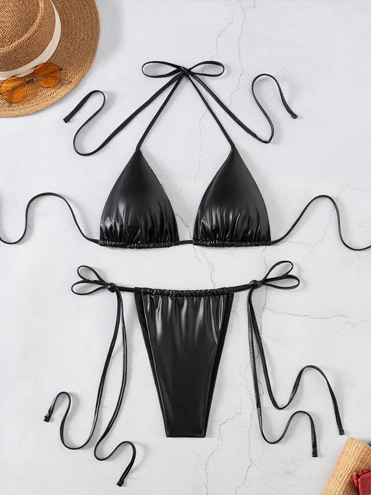 Sexy Laced Up Backless High Waist 2-Piece Bikini Set Women Solid Split Bathing Suit Tropical Beach Summer Swimwear 2025 New
Sexy Laced Up Backless High Waist 2-Piece Bikini Set Women Solid Split Bathing Suit Tropical Beach Summer Swimwear 2025 New