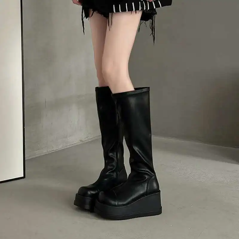 High Boots Women Round Head Mid Heel PU Leather Women's Boots High Sleeve Boots Long Boots Western Boots
High Boots Women Round Head Mid Heel PU Leather Women's Boots High Sleeve Boots Long Boots Western Boots