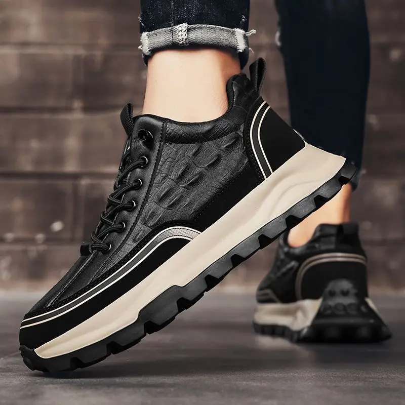 Brand Men Sneakers 2026 New Crocodile Pattern Leather Casual Shoes Male Platform Running Shoes Luxury Fashion Mens Tennis Shoes
Brand Men Sneakers 2026 New Crocodile Pattern Leather Casual Shoes Male Platform Running Shoes Luxury Fashion Mens Tennis Shoes