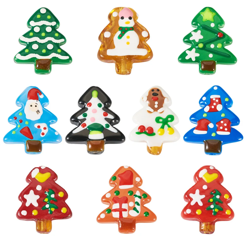 10Pcs Glass Christmas Tree Beads Lampwork Loose Beads For Jewelry Making DIY Bracelet Necklace Accessories Xmas Gift
10Pcs Glass Christmas Tree Beads Lampwork Loose Beads For Jewelry Making DIY Bracelet Necklace Accessories Xmas Gift