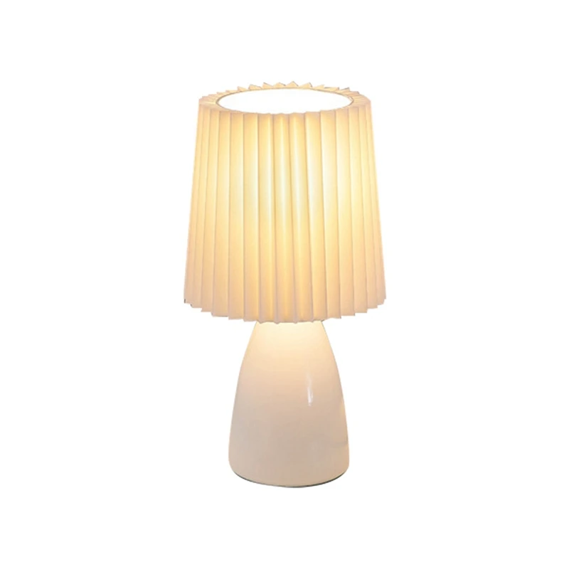 USB Retro Pleated Beside Lamp Table Cute Desk Lamp For Bedroom Stepless Dimming Bed Lamp Deco LED Light Easy Install White
USB Retro Pleated Beside Lamp Table Cute Desk Lamp For Bedroom Stepless Dimming Bed Lamp Deco LED Light Easy Install White