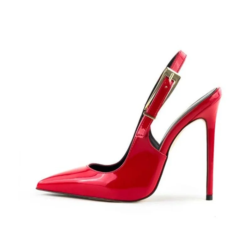 Plus Size 46 Women Slingback Pumps Gold Buckle Strap Pointed Toe Stiletto High Heels Red Black Patent Leather Celebrating Shoes
Plus Size 46 Women Slingback Pumps Gold Buckle Strap Pointed Toe Stiletto High Heels Red Black Patent Leather Celebrating Shoes