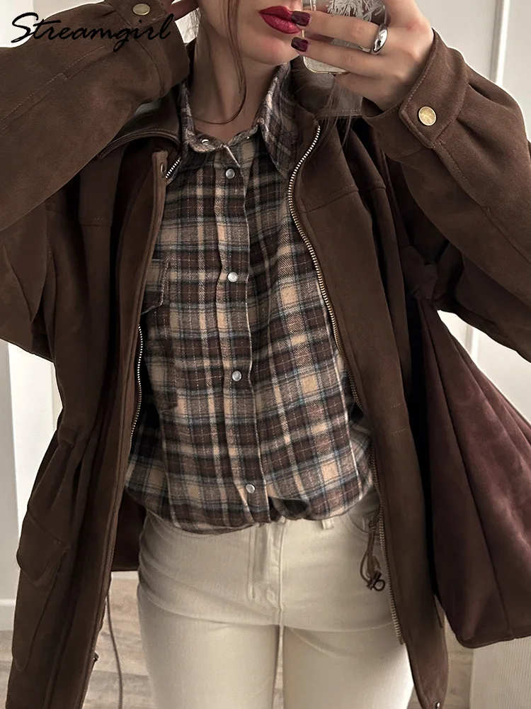 Streamgirl коричневая клетчатая рубашка большого размера, женские винтажные офисные топы для женщин, блузка со свободными пуговицами, роскошные женские рубашки коричневого цвета в клетку
Streamgirl коричневая клетчатая рубашка большого размера, женские винтажные офисные топы для женщин, блузка со свободными пуговицами, роскошные женские рубашки коричневого цвета в клетку