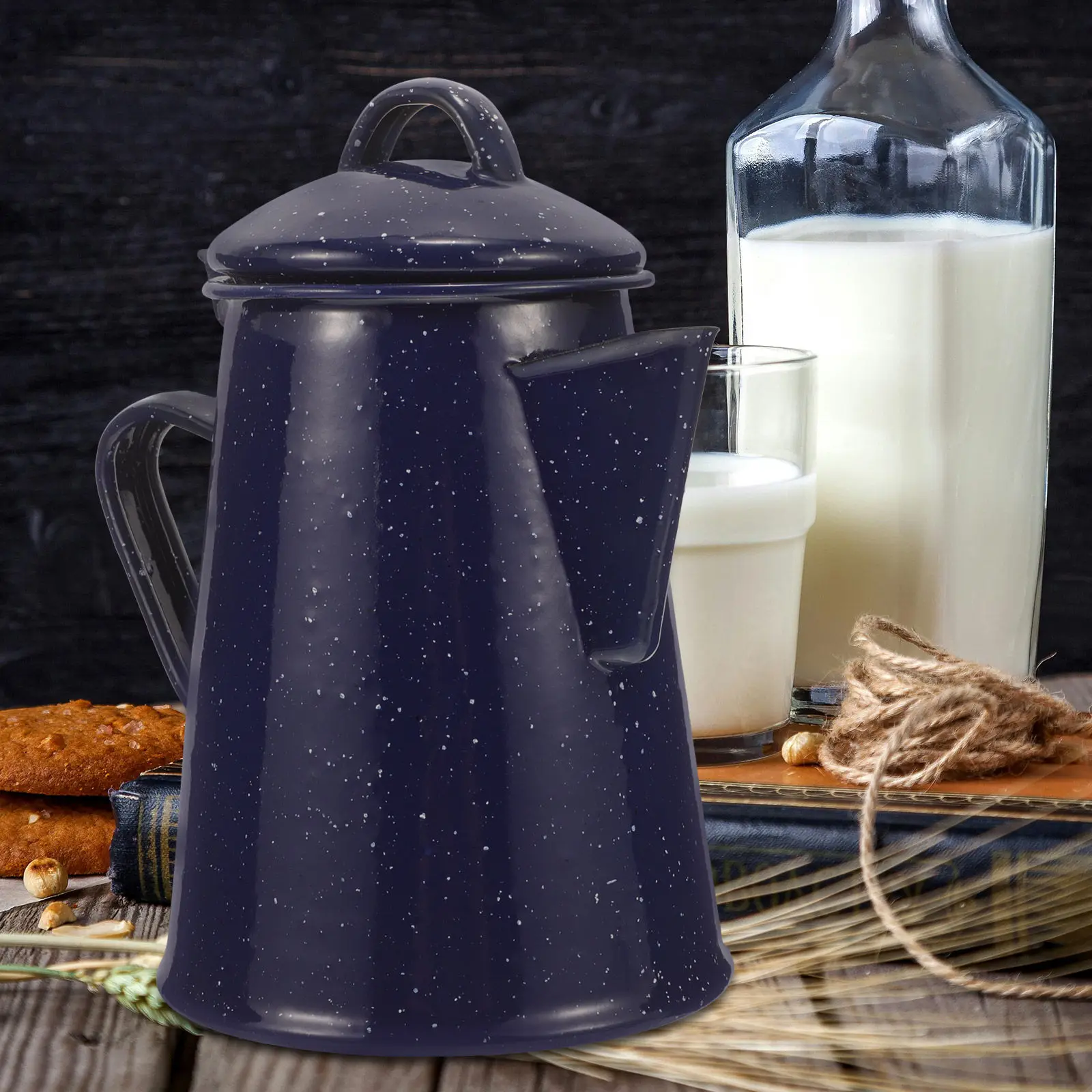 Enamel Coffee Pot Tea Kettle Water Pot for Household Use Sturdy Enamel Material Humanized Handle Pointed Spout
Enamel Coffee Pot Tea Kettle Water Pot for Household Use Sturdy Enamel Material Humanized Handle Pointed Spout